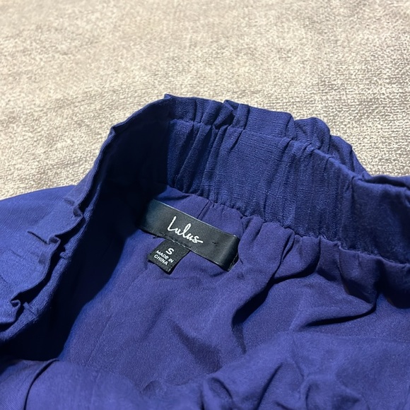 NWOT Lulus Wide Leg Navy Tie- Front Pants - Size Small - Picture 5 of 10